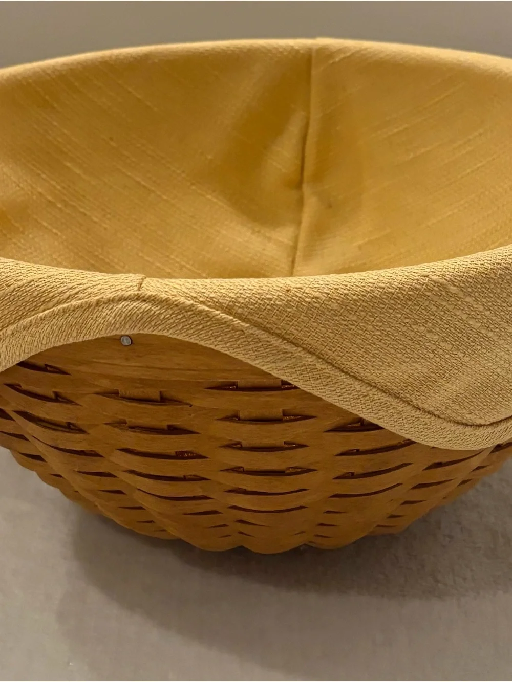 Longaberger Warm Brown Basket with Fabric Liner, Protector and Lid
